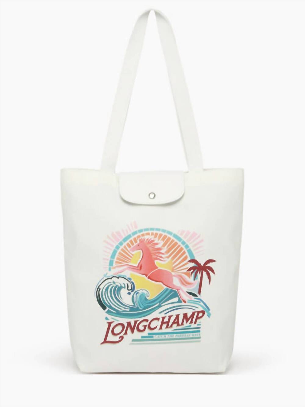 NEW LONGCHAMP women's le pliage tote bag in rainbow